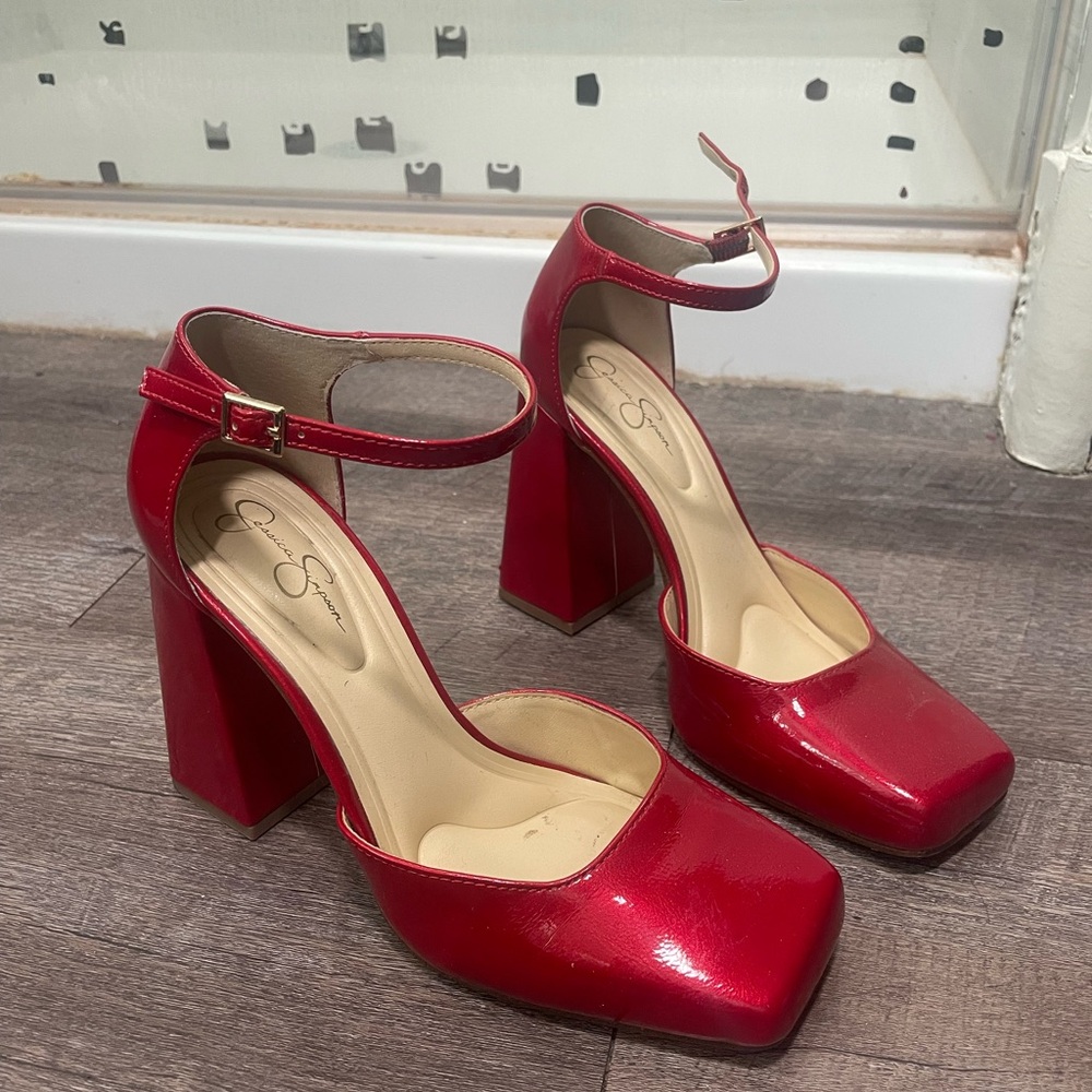 Jessica Simpson Red Block Heel Heels